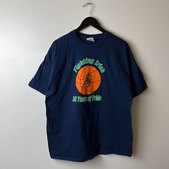 Fighting Irish T Shirt Vintage Y2K Adult Blue Large L Graphic Tee - Picture 8 of 12